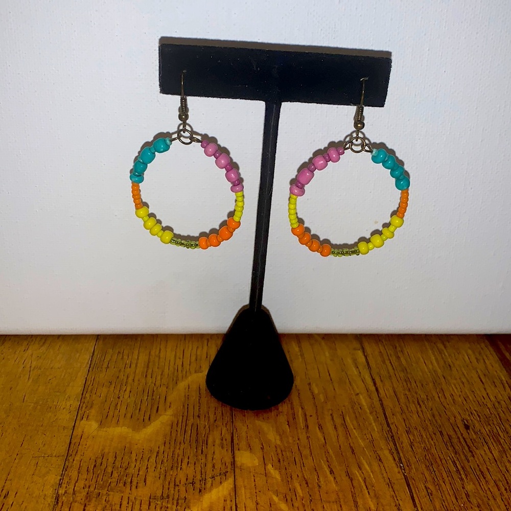 2/$15 Vintage beaded multicolored earrings